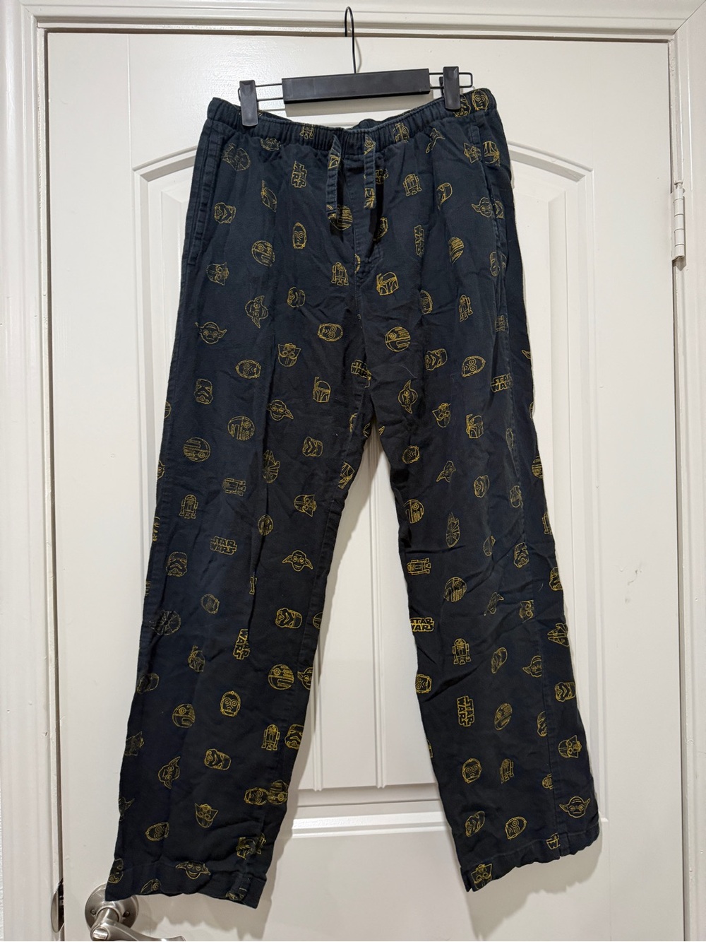 GAP Black Lounge Pants with Yellow Star Wars Icons